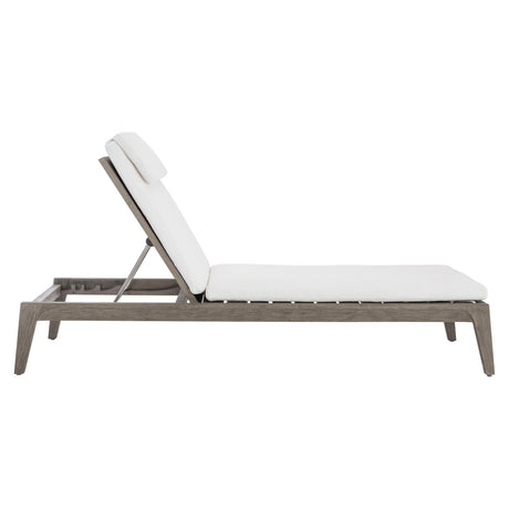 Ibiza Weathered Teak/Pebble/White/Cream Outdoor Chaise - Ornate Home