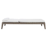 Ibiza Weathered Teak/Pebble/White/Cream Outdoor Chaise - Ornate Home