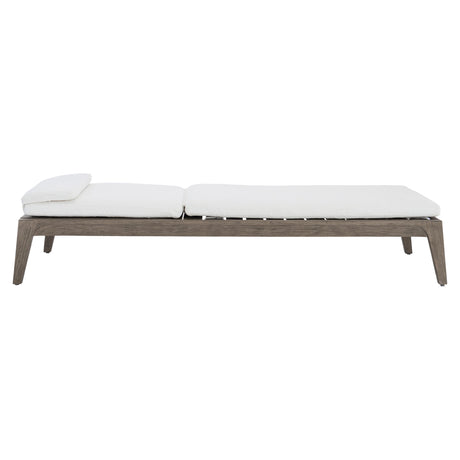 Ibiza Weathered Teak/Pebble/White/Cream Outdoor Chaise - Ornate Home