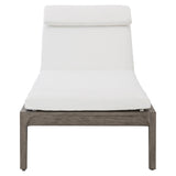 Ibiza Weathered Teak/Pebble/White/Cream Outdoor Chaise - Ornate Home