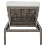 Ibiza Weathered Teak/Pebble/White/Cream Outdoor Chaise - Ornate Home