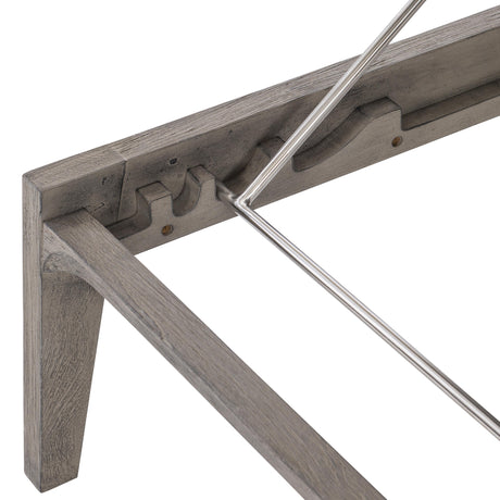 Ibiza Weathered Teak/Pebble/White/Cream Outdoor Chaise - Ornate Home