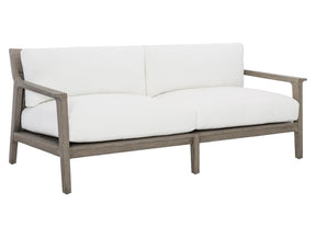 Ibiza Weathered Teak/Pebble/White/Cream Outdoor Sofa - Ornate Home