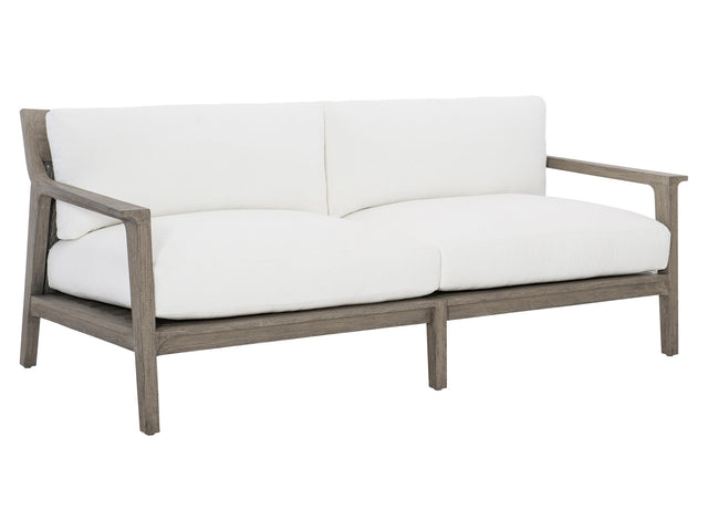 Ibiza Weathered Teak/Pebble/White/Cream Outdoor Sofa - Ornate Home