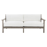 Ibiza Weathered Teak/Pebble/White/Cream Outdoor Sofa - Ornate Home