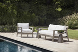 Ibiza Weathered Teak/Pebble/White/Cream Outdoor Sofa - Ornate Home
