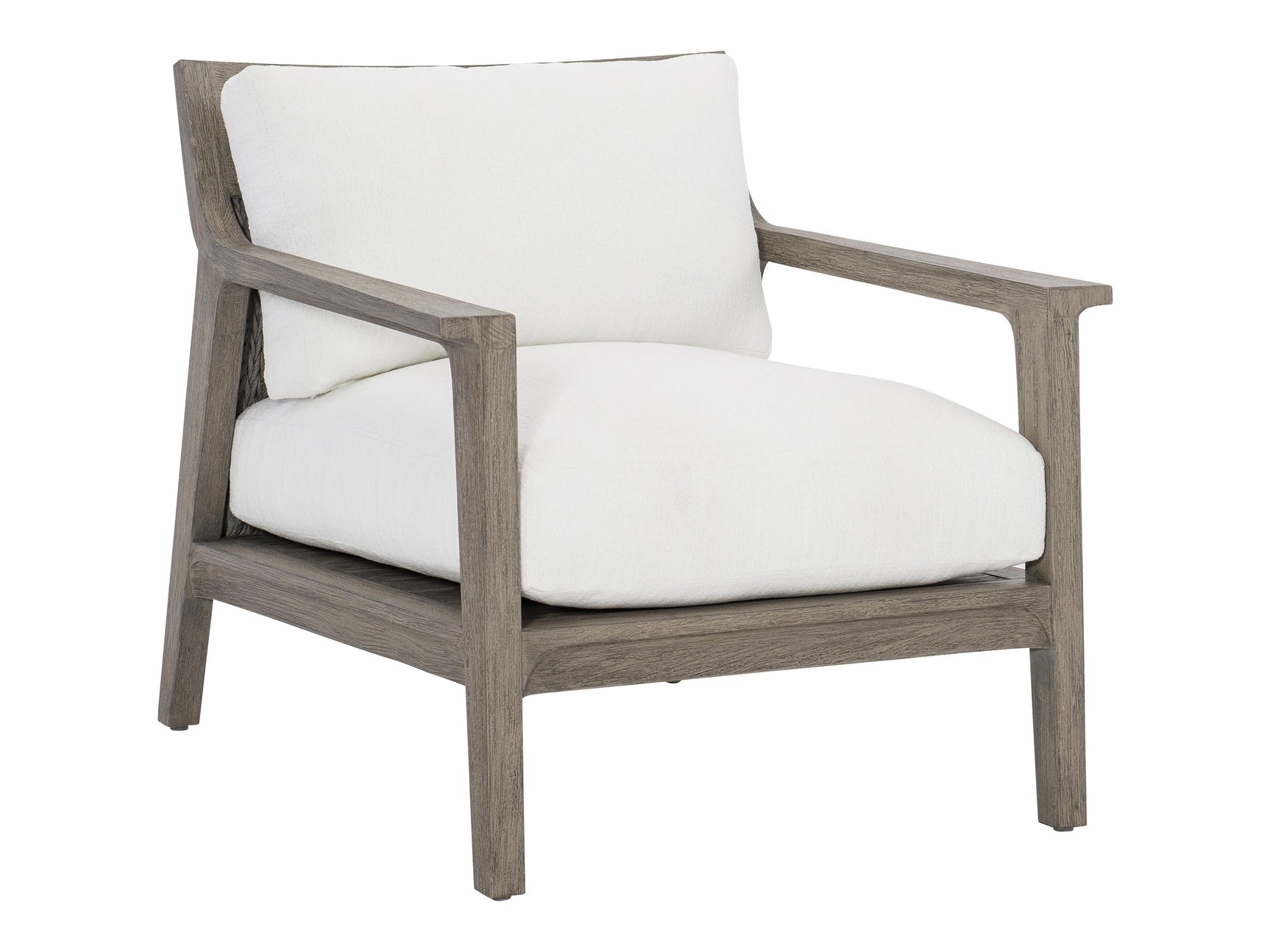 Ibiza Weathered Teak/White/Cream Outdoor Chair - Ornate Home