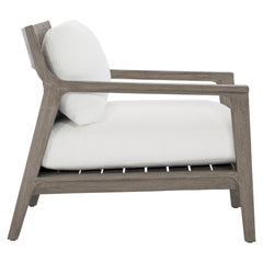 Ibiza Weathered Teak/White/Cream Outdoor Chair - Ornate Home