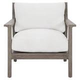 Ibiza Weathered Teak/White/Cream Outdoor Chair - Ornate Home