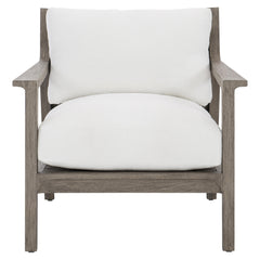 Ibiza Weathered Teak/White/Cream Outdoor Chair - Ornate Home
