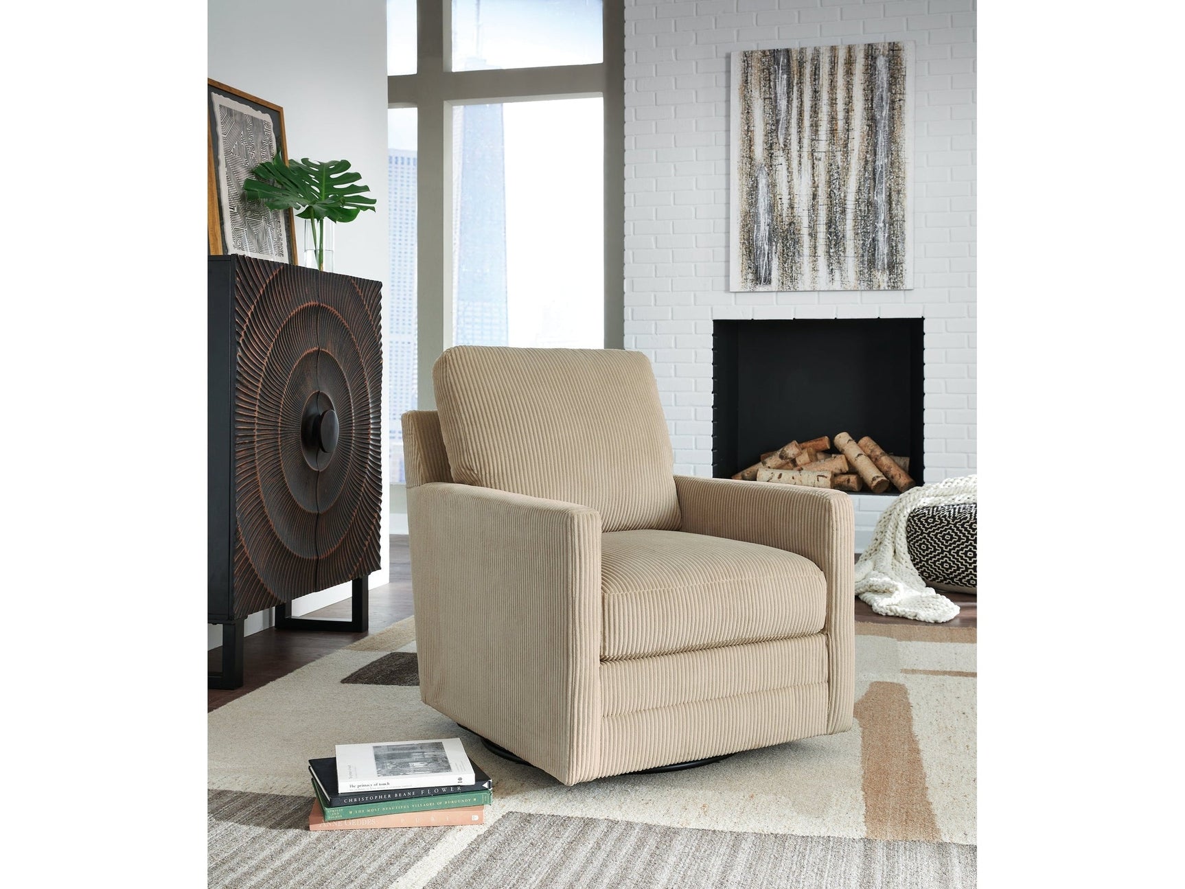Icaman Sand Swivel Chair (Online Special Price) - Ornate Home