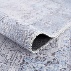 Ice Blue Flat Pile Washable Rug - Clearance - Ornate Home