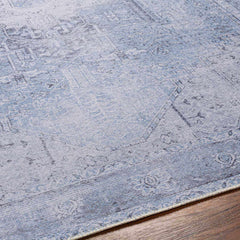 Ice Blue Flat Pile Washable Rug - Clearance - Ornate Home