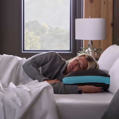Ice Cloud + Omniphase Black/Blue Queen High Loft Pillow - Ornate Home