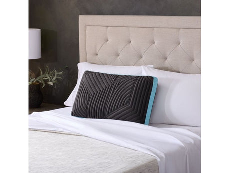 Ice Cloud + Omniphase Black/Blue Queen Mid Loft Pillow - Ornate Home