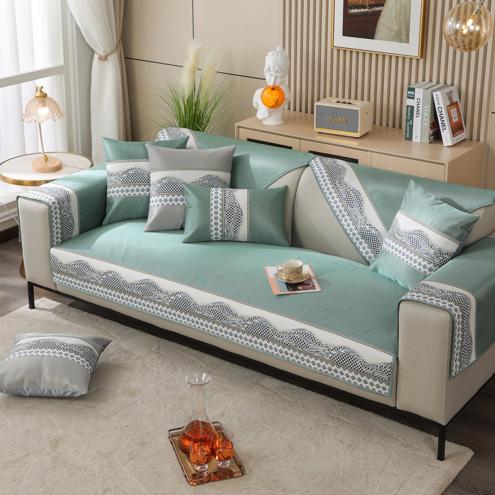 Ice Silk Sofa Cover Non-Slip Slipcover Sofa Cushion Covers Couch Protector for Pets - Ornate Home
