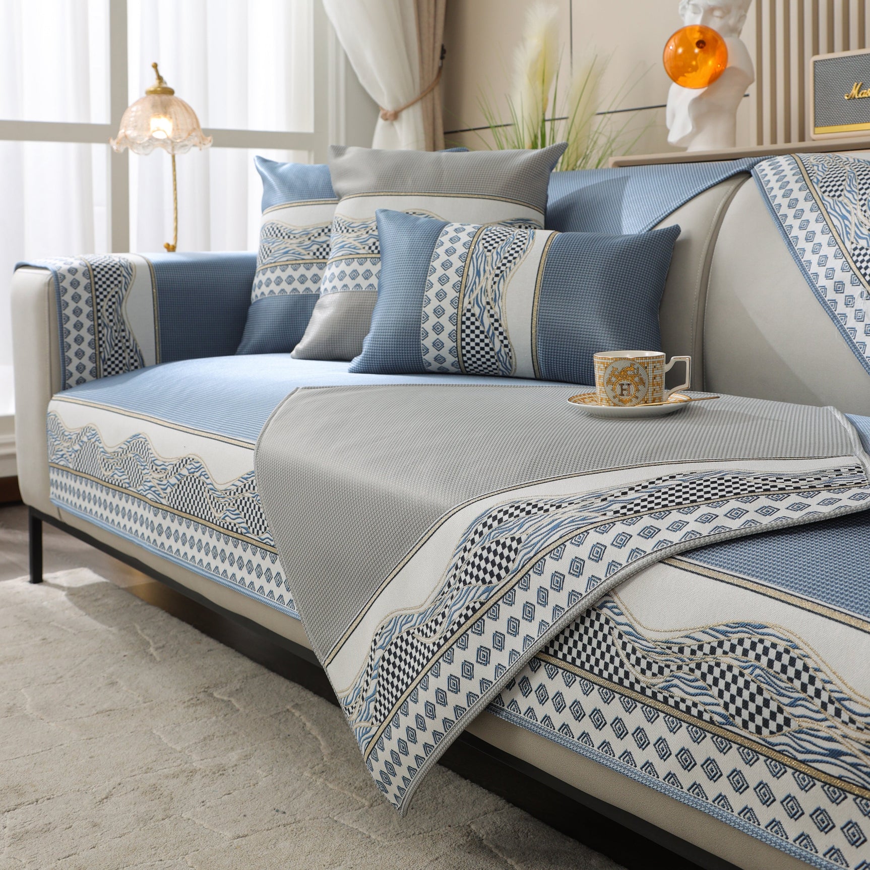 Ice Silk Sofa Cover Non-Slip Slipcover Sofa Cushion Covers Couch Protector for Pets - Ornate Home