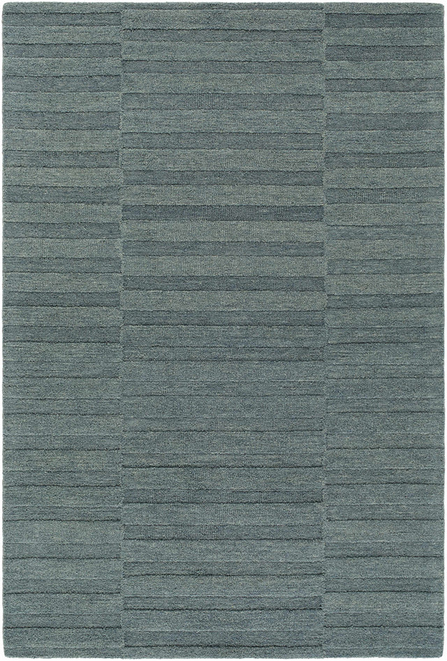 Idaho Broken-Stiped Petrol Blue Area Rug - Ornate Home