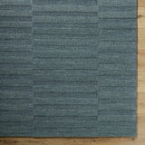 Idaho Broken-Stiped Petrol Blue Area Rug - Ornate Home