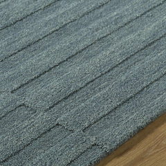 Idaho Broken-Stiped Petrol Blue Area Rug - Ornate Home