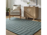 Idaho Broken-Stiped Petrol Blue Wool Rug | Our PNW Home X Livabliss - Ornate Home