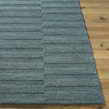 Idaho Broken-Stiped Petrol Blue Wool Rug | Our PNW Home X Livabliss - Ornate Home