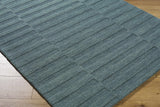 Idaho Broken-Stiped Petrol Blue Wool Rug | Our PNW Home X Livabliss - Ornate Home