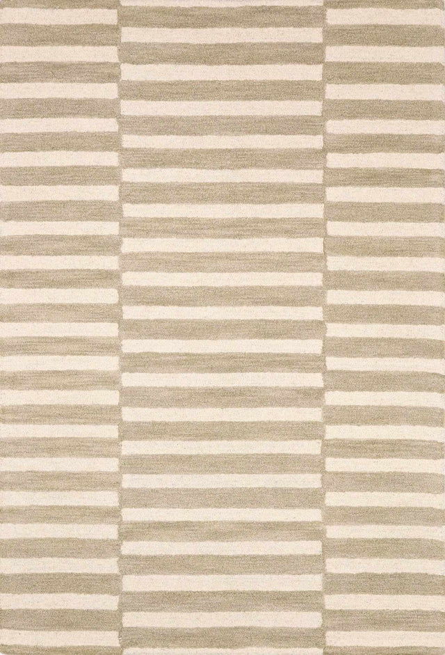 Idaho Broken-Striped Beige Area Rug - Ornate Home