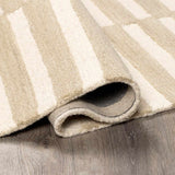 Idaho Broken-Striped Beige Area Rug - Ornate Home