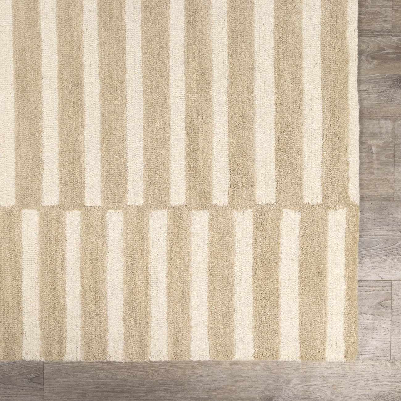 Idaho Broken-Striped Beige Area Rug - Ornate Home