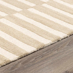 Idaho Broken-Striped Beige Area Rug - Ornate Home