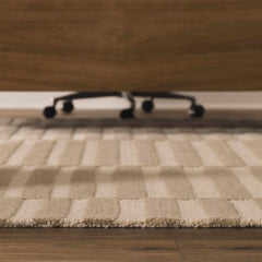 Idaho Broken-Striped Beige Area Rug - Ornate Home