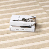 Idaho Broken-Striped Beige Area Rug - Ornate Home