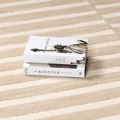 Idaho Broken-Striped Beige Area Rug - Ornate Home