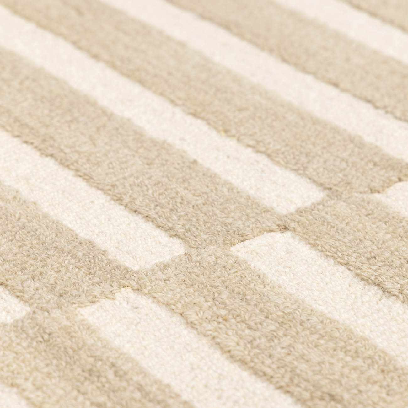 Idaho Broken-Striped Beige Area Rug - Ornate Home