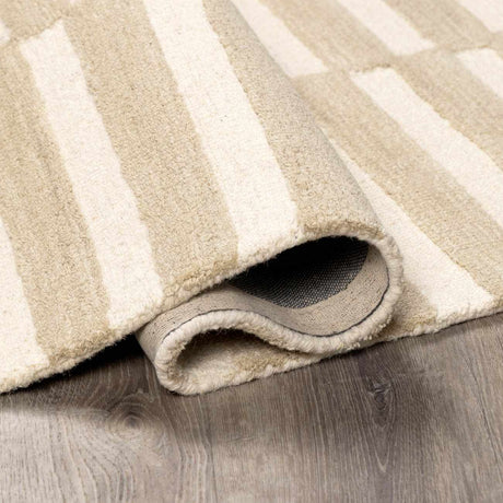 Idaho Broken-Striped Beige Area Rug | Our PNW Home X Livabliss - Ornate Home