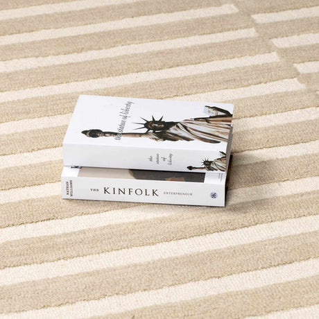 Idaho Broken-Striped Beige Area Rug | Our PNW Home X Livabliss - Ornate Home