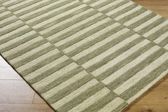 Idaho Broken-Striped Green Area Rug - Ornate Home