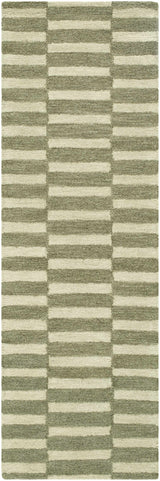 Idaho Broken-Striped Green Area Rug - Ornate Home