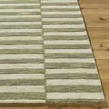 Idaho Broken-Striped Green Area Rug - Ornate Home