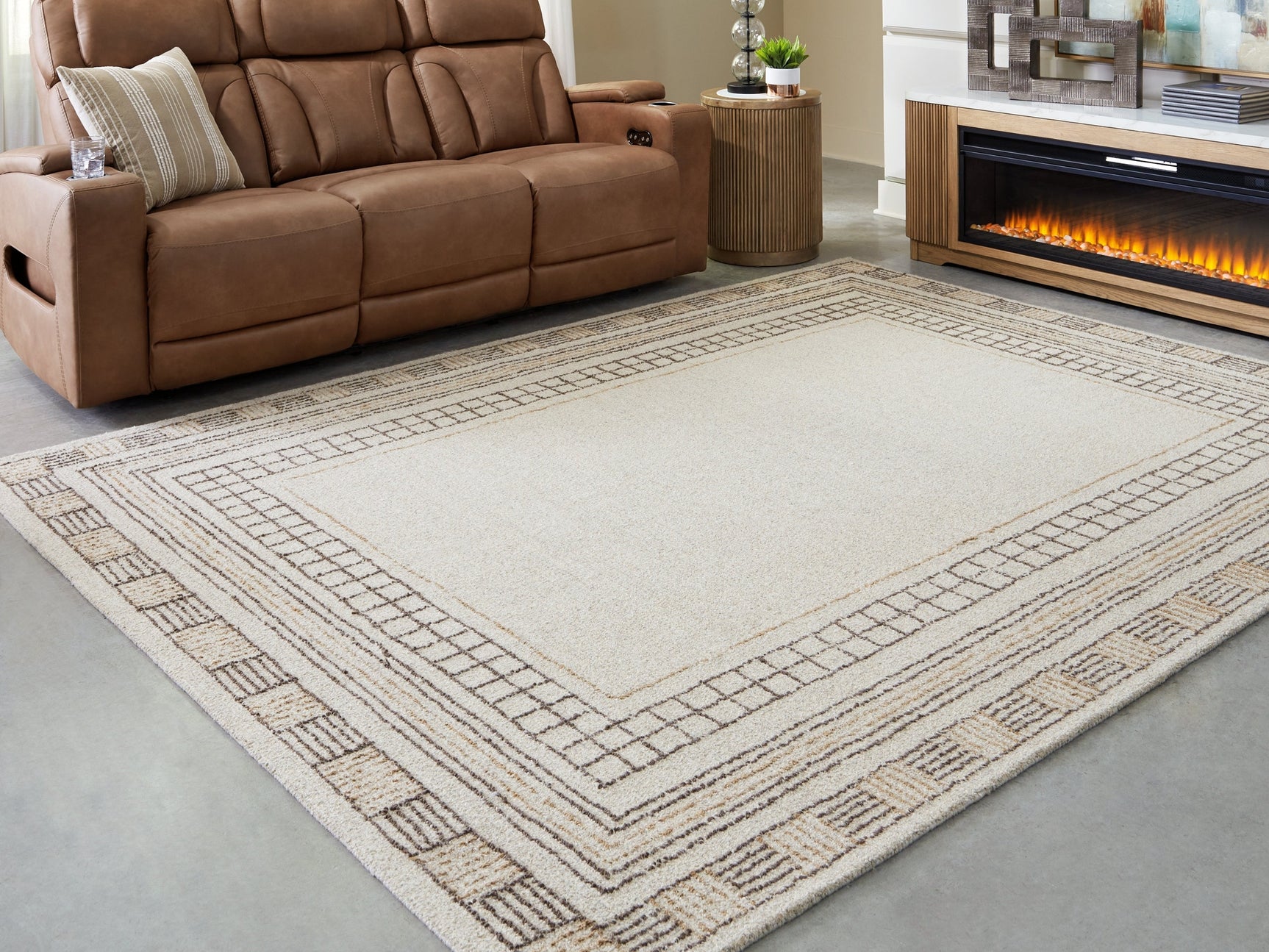 Idaman Taupe/Brown Large Rug - Ornate Home