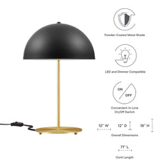 Ideal Black/Satin Brass Metal Table Lamp - Ornate Home