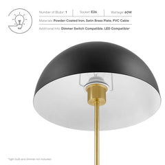 Ideal Black/Satin Brass Metal Table Lamp - Ornate Home