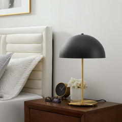 Ideal Black/Satin Brass Metal Table Lamp - Ornate Home