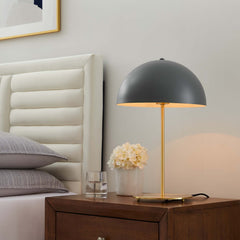 Ideal Gray/Satin Brass Metal Table Lamp - Ornate Home