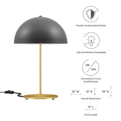 Ideal Gray/Satin Brass Metal Table Lamp - Ornate Home