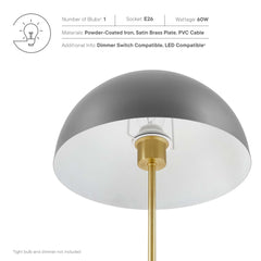 Ideal Gray/Satin Brass Metal Table Lamp - Ornate Home