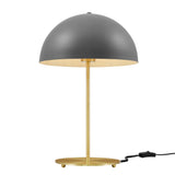 Ideal Gray/Satin Brass Metal Table Lamp - Ornate Home