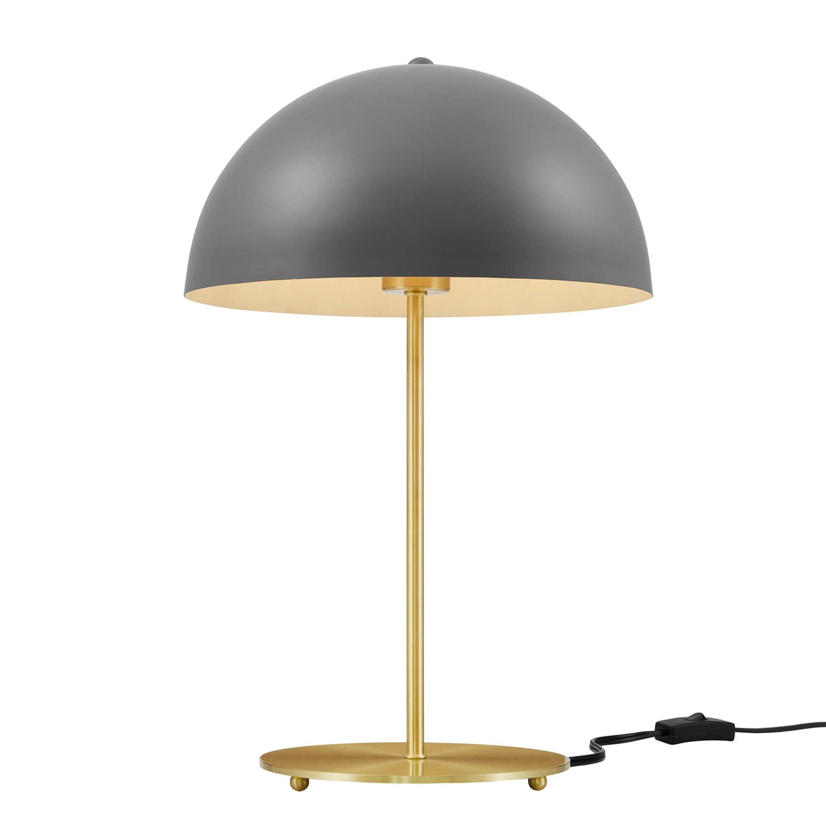 Ideal Gray/Satin Brass Metal Table Lamp - Ornate Home