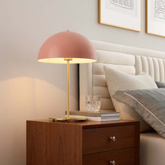 Ideal Pink/Satin Brass Metal Table Lamp - Ornate Home
